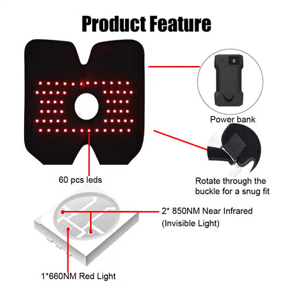 EZE TLB60-B Red Light Therapy Knee Brace